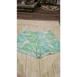 Lilly Pulitzer Women's Floral Print Cut-Off Shorts Size 10 Multicolor Lace Trim